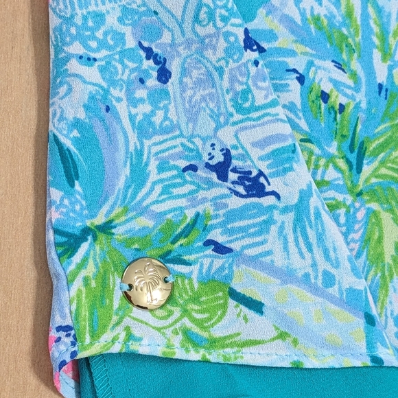 EUC! Lilly Pulitzer Lileeze Florin Reversible V Neck Top Bohemian Queen Size XS - Picture 3 of 12